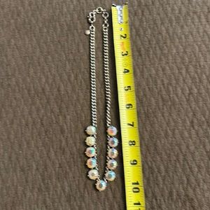 J. CREW Iridescent Stones gold tone Necklace